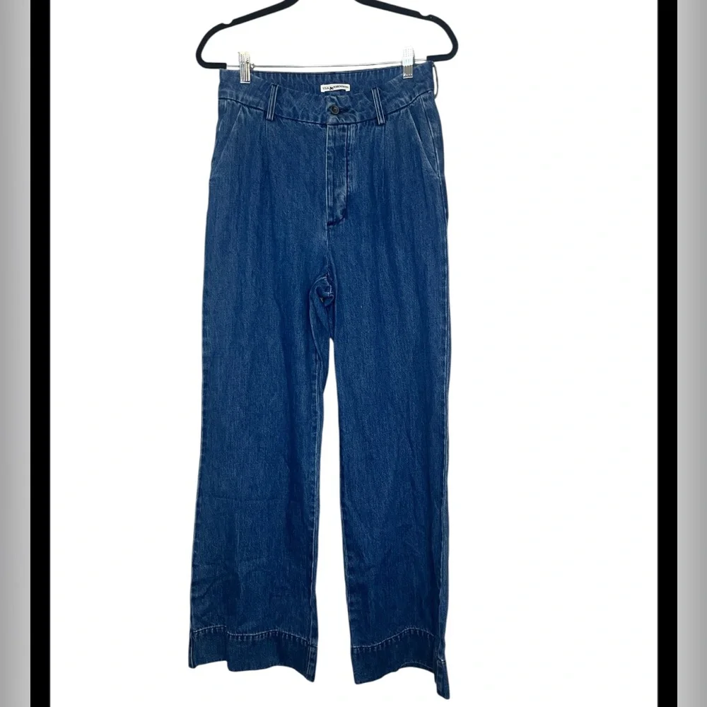 Ulla Johnson Blue Wide-Leg Denim Jeans - Picture 3 of 6